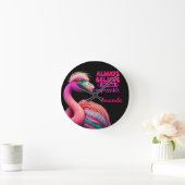 Geloof altijd in de onmogelijke flamingo kleurrijk ronde klok (Huis)