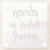 Geloof altijd in jezelf 2 glazen onderzetter (Achterkant)