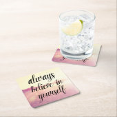 Geloof altijd in jezelf 2 kartonnen onderzetters (Insitu)