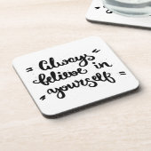 Geloof altijd in jezelf bier onderzetter (Linkerzijde)