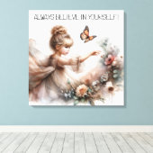 Geloof altijd in jezelf canvas afdruk (Insitu (Houten vloer))