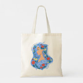 Geloof altijd in jezelf Floral Hair Girl Tote Bag (Achterkant)