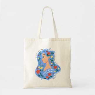 Geloof altijd in jezelf Floral Hair Girl Tote Bag