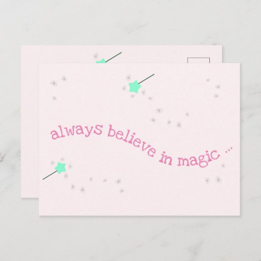 Geloof altijd in magie - Magic Fairy Wand Briefkaart (Voorkant / Achterkant)