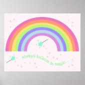 Geloof altijd in magie - Magische Fairy Rainbow Poster (Voorkant)