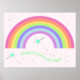 Geloof altijd in magie - Magische Fairy Rainbow Poster