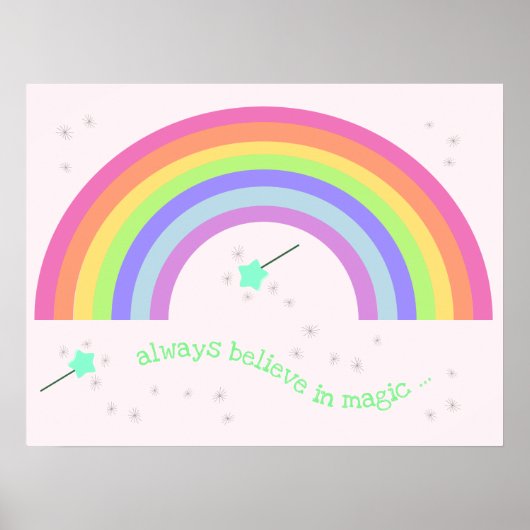 Geloof altijd in magie - Magische Fairy Rainbow Poster (Voorkant)