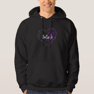 Geloof Alzheimer en Brain Awareness Hart Paars Hoodie