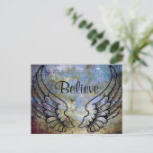 Geloof - Angel Wings Celestial Briefkaart (Staand voorkant)