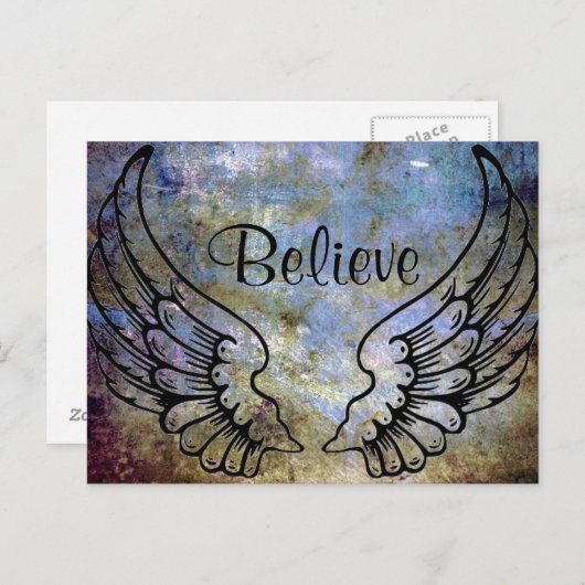 Geloof - Angel Wings Celestial Briefkaart (Voorkant / Achterkant)