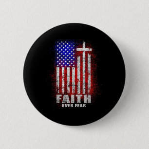 Geloof Angst Christelijk Kruis Jezus Christus Mann Ronde Button 5,7 Cm