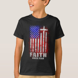 Geloof Angst Christelijk Kruis Jezus Christus Mann T-shirt
