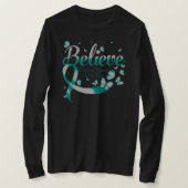 Geloof BAARMOEDERHALSKANKER Vlinder T-shirt (Design voorkant)