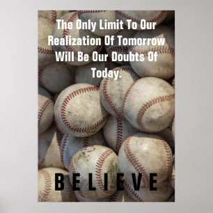 Geloof Baseball Inspirerend Motivatie Poster