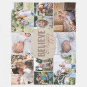 Geloof be Happy 10 Photo Collage Neutral Beige Fleece Deken (Voorkant)