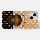 Geloof Beige Zwart Wit Kruizen Leeuw van Juda Case-Mate iPhone Case (Achterkant (horizontaal))