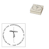 Geloof belettering Ronde familienaam & retouradres Rubberstempel (Gestempeld)