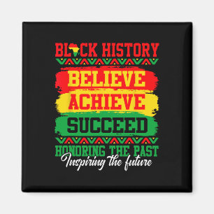 Geloof Bereik Succes Black History Month Zwart Magneet