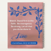 Geloof Bericht - 1 Korintiërs 16:13-14 - 8.5 x 11 Planner (Achterkant)