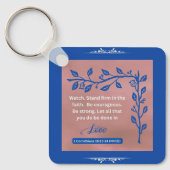 Geloof Bericht - 1 Korintiërs 16:13-14 - Metaal Sleutelhanger (Voorkant)