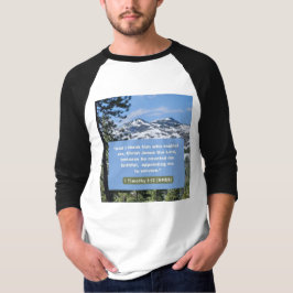 Geloof Bericht - 1 Timoteüs 1-12 - 3/4 Lengte Wit T-shirt