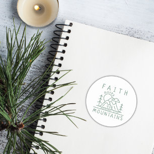 Geloof beweegt bergen Bijbelvers Christelijk Ronde Sticker