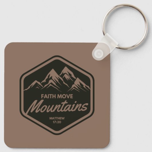 Geloof beweegt bergen sleutelhanger (Achterkant)