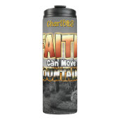 Geloof beweegt bergen woestijnlandschap thermosbeker (Voorkant)