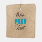 Geloof, Bid en Vertrouw, Christelijk Keramisch Ornament (Links)