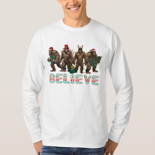 Geloof Bigfoot Christmas Shirt |Kerstvakantie (Voorkant)