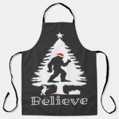 Geloof Bigfoot Cryptozoology Kerstboom Schort (Voorkant)