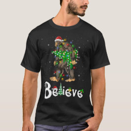 Geloof Bigfoot Sasquatch Kerstman Hoed Kerstmis T-shirt