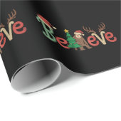 Geloof Bigfoot Sasquatch Santa Reindekerst Cadeaupapier (Rol Hoek)