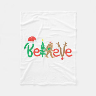 Geloof Bigfoot Sasquatch Santa Reindekerst Fleece Deken