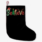 Geloof Bigfoot Sasquatch Santa Reindekerst Kleine Kerstsok (Voorkant)