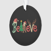Geloof Bigfoot Sasquatch Santa Reindekerst Ornament (voorkant)