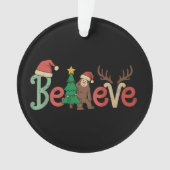 Geloof Bigfoot Sasquatch Santa Reindekerst Ornament (voorkant)