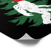 Geloof Bigfoot Sasquatch Yeti KerstPet Poster (Hoek)