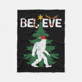Geloof Bigfoot Sasquatch Yeti Santa Hat Kerstmis Fleece Deken (Voorkant)