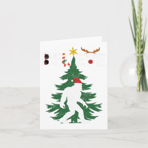 Geloof Bigfoot Sasquatch Yeti Santa Hat Kerstmis Kaart