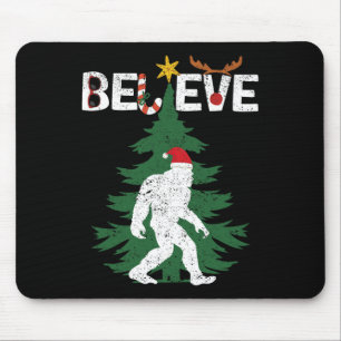 Geloof Bigfoot Sasquatch Yeti Santa Hat Kerstmis Muismat