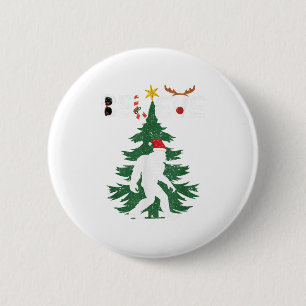 Geloof Bigfoot Sasquatch Yeti Santa Hat Kerstmis Ronde Button 5,7 Cm