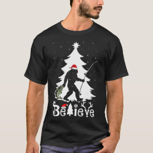 Geloof Bigfoot Vist Kerstmis T-shirt