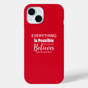 Geloof Bijbelvers Christelijk Geloof Rood iPhone 15 Case