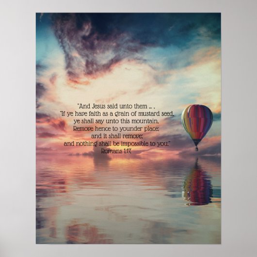 Geloof Bijbelvers Inspirerende Heet Luchtballon Poster (Voorkant)