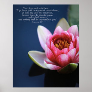 Geloof Bijbelvers Inspirerende Waterlelie Poster