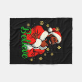 Geloof Black-Santa Claus Kerst Afro-Amerikaans Fleece Deken (Voorkant (Horizontaal))