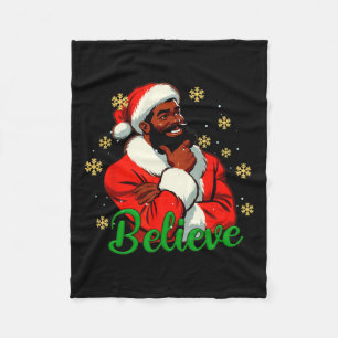 Geloof Black-Santa Claus Kerst Afro-Amerikaans Fleece Deken
