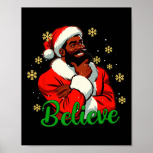 Geloof Black-Santa Claus Kerst Afro-Amerikaans Poster
