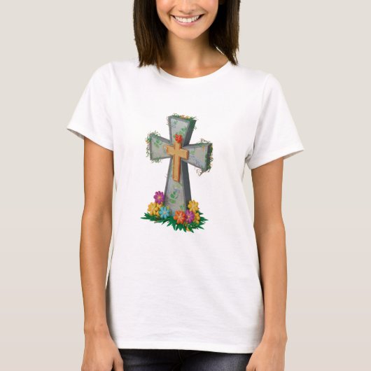 Geloof Bloemen Christelijke vrouwen T-shirt (Voorkant)